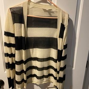 LOFT - cardigan - cream & black - M